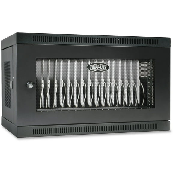 Tripp Lite Charging Sync Station Wall Mount 16-Port USB Tablet Ipad Android Wall Mountable, Desktop, Countertop, Floor - Steel - Black