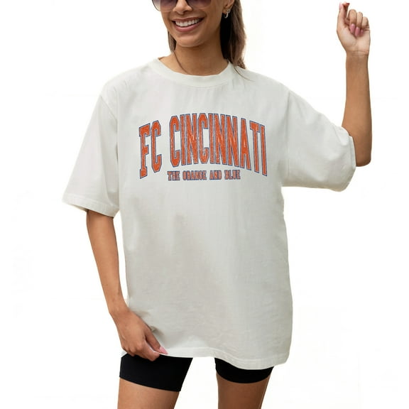 Women's Gameday Couture  Cream FC Cincinnati Goal Line Oversized T-Shirt