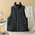 thumbnail image 4 of FNFHFY Womens Puffer Vest Plus Size Solid Sleeveless Padded Coat Stand Collar Winter Trendy Bubble Vests Outerwear with Pockets, 4 of 4