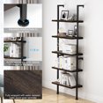 thumbnail image 4 of 5-Tier Storage Display Rack,Bookcase, Wall-mounted Wood Shelves Bookshelf with Metal Frame, Open Storage Rack Shelving Organization Retro Wall Decor Furniture for Home and Office, 4 of 6