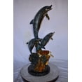 thumbnail image 4 of Nifao Three Dolphins with Sea Turtle Outdoor Fountain Statue, Bronze Garden Water Feature Sculpture for Patio & Yard – Garden Outdoor Decor Sculpture, 17"L x 15"W x 38"H, 4 of 12