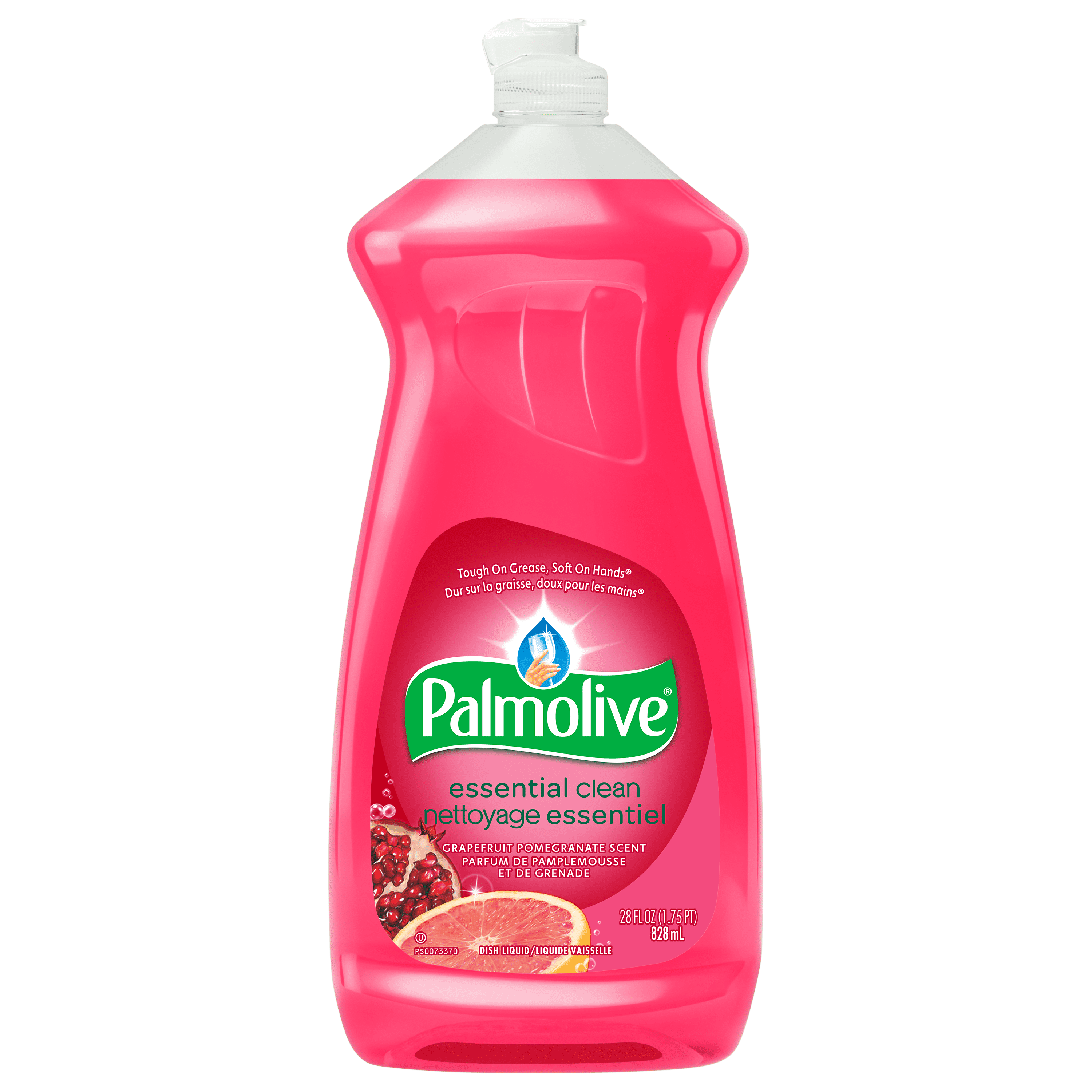 Palmolive Essential Clean Savon à Vaisselle Liquide, Détergent à Vaisselle Parfumé au Pamplemousse et à la Grenade, Bouteille de 828 ml