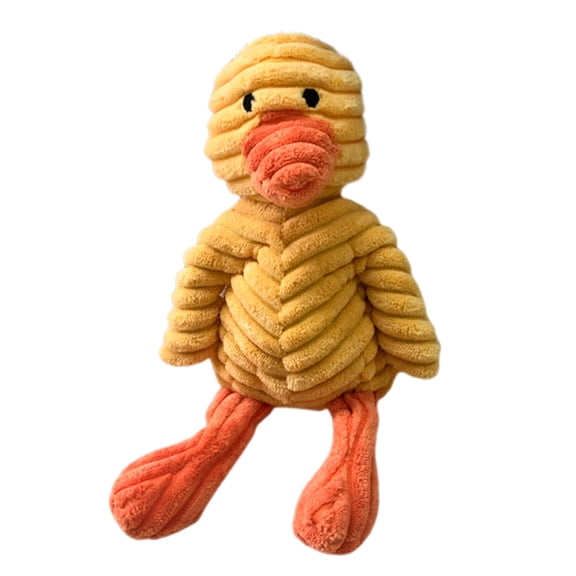 Jack & Milo Plush Dog Toy – Soft Corduroy Squeaky Chew Toy for Dogs, Duck Design