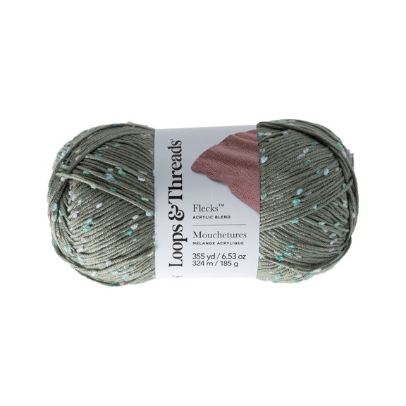 Flecks Yarn by Loops & Threads - Yarn for Knitting - Crochet - Weaving - and Arts & Crafts - Multi - Acrylic Blend - 6.53 oz