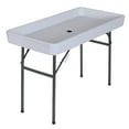 thumbnail image 3 of Outsunny 4FT Portable Folding Fish Fillet Cleaning Table Camping Picnic Ice Party Desk with Sink, 3 of 10