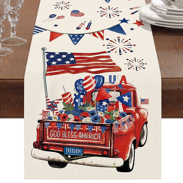 American Independence Day Table Flag Printing Living Room Table Coffee Table Holiday Decoration Table Flag Decoration National Day 72/13IN