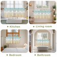 thumbnail image 6 of Teal Yellow Boho Tier Curtains, Vintage Ethnic Tribe Abstract Art Light Filtering Kitchen Curtains, 2Pcs Rod Pocket Half Window Treatments Panels for Sink Cafe Cabinet Camper 27.5x36 Inches, 6 of 9