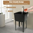 thumbnail image 2 of Freestanding Utility Sink, Utility Sink Extra-Deep Laundry Tub, Freestanding Plastic Utility Sink Laundry Tub Sink for Basement, Laundry Room, Garage or Shop (Black), 2 of 8