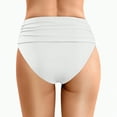 thumbnail image 4 of Kedxroy Women's High Waisted Swimsuit Bottom Tummy Control Ruched Bikini Bottoms Side Tie Bathing Suit Swim Bottom(White,L), 4 of 6