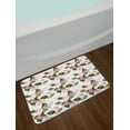 thumbnail image 2 of Hawaii Bath Mat, Hand Drawn Retro Flowers and Leaves on Plain Background, Plush Bathroom Decor Mat with Non Slip Backing, 29.5" X 17.5", Dried Rose Olive Green, by Ambesonne, 2 of 2