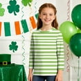thumbnail image 3 of Tauxra Chandail de la Saint-Patrick pour Adultes, T-Shirt à Manches 3/4 Imprimé Col Rond, T-Shirt Graphique Trèfle Décontracté à Manches Longues pour Activités Festives, 3 of 6