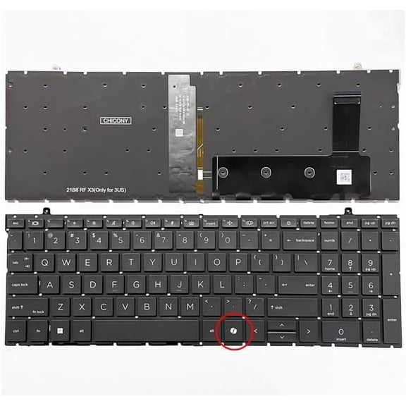 New US Black English Backlit Laptop Keyboard (Without palmrest) Replacement for HP EliteBook 860 G11 / EliteBook 865 G11 Light Backlight