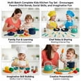 thumbnail image 7 of LYMAYTER Toddler Mini Pretend Cooking Set 28/61/71/83/86Pcs Kids Realistic Kitchen Cookware Play Food Learning Toy Green, 7 of 7