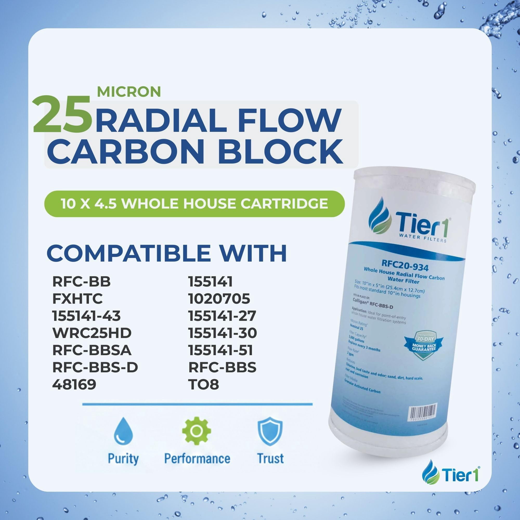 Tier1 Replacement for 41407001 Pura, Hydrotech and Aquaflo Quick Change RO Sediment Water Filter