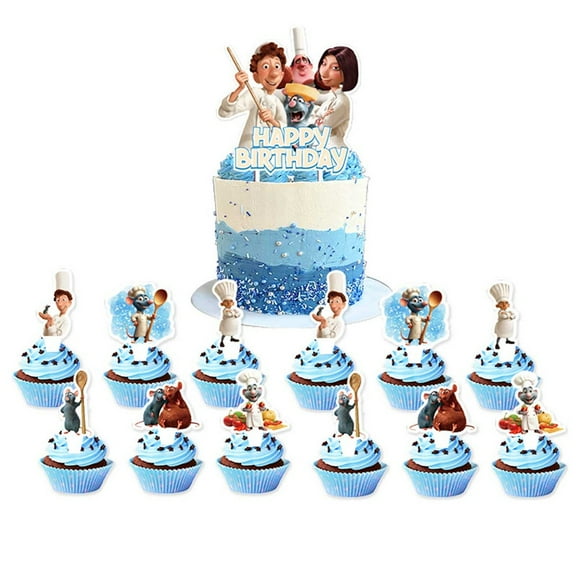 Ratatouille Cake Topper CupcakeS Set Birthday Party Supplies Decoration Decor Kit