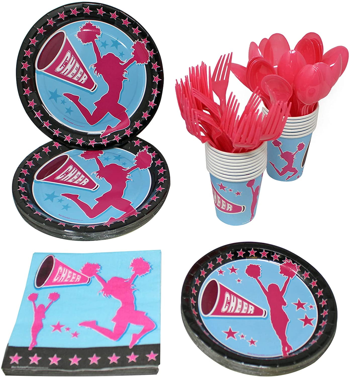 Cheerleading Party Supplies Packs (113+ Pieces for 16 Guests!), Cheerleading Birthday