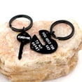 thumbnail image 3 of Black Stainless Key To Heart Puzzle Matching Keychain, Couples Keyring Engraved You Hold The Key To My Heart Forever SN150-Black, 3 of 6