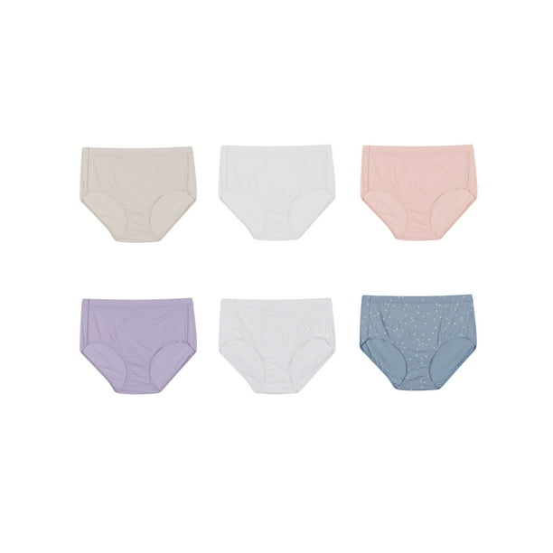 Hanes Women's Pure Comfort Briefs 6-Pack, Assorted, 6 : : Clothing,  Shoes & Accessories
