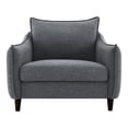 thumbnail image 2 of Furniture of America Terry Modern Chenille Skinny Sloped Arm Indoor Accent Chair, Gray, 2 of 5