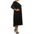 thumbnail image 3 of MOA Collection Plus Size Women's 3/4 Sleeves solid dress, 3 of 4