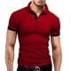 thumbnail image 2 of Men Shirt Men 1/3 Button T Shirt Pure Color Breathable Short Sleeve Stretchy Skin Friendly Slim Fit For Men For Leisure ANGGREK Otros, 2 of 7