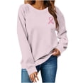thumbnail image 6 of Nowekniz Women Breast Cancer Awareness Sweatshirt Pink Ribbon Inspirational Tops Casual Long Sleeve Fall Winter Pullover, 6 of 6