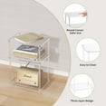 thumbnail image 2 of Acrylic Side Tables with 3 Shelve,Bedside Table Clear Nightstand for Bedroom Modern End Table for Living Room, Sofa Table, Side Table 15.7" L x11.8 Wx 23.6" H, 2 of 7