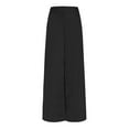 thumbnail image 5 of Summer Pants for Women Wide Pants Women Side Stripe Zip Pocket Track Ladies Slim Pant Jean Casual Suits Lined for High Waist Beaded Flare High Waist Black 2XL, 5 of 5