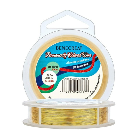 34-Gauge 218 Yards Resistant Gold Wire Thin Jewelry Copper Wire for Beading Craft
