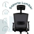 thumbnail image 2 of Mundo In Silla Negra de Oficina Bilbao con Cabecera y Soporte Lumbar Mundo In Oficinas, 2 of 8