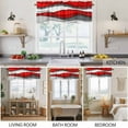 thumbnail image 5 of 2 Pack Abstract Geometric Valance for Window Red Gray Gradient Waves Contemporary Kitchen Valance Rod Pocket Short Curtain Topper Decorative Window Treatment for Living Room Bedroom 54"x18", 5 of 8
