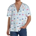 thumbnail image 1 of Fotbe Rabbit In The Rain Camisa Estampada de Manga Corta para Hombre, Casual de Verano, Estilo Playero, Sin Arrugas-Small, 1 of 5