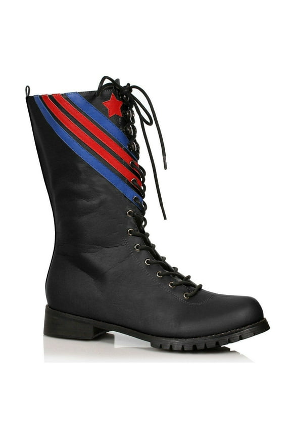 Mens Lace Up Black Fighter Pilot Combat Boots