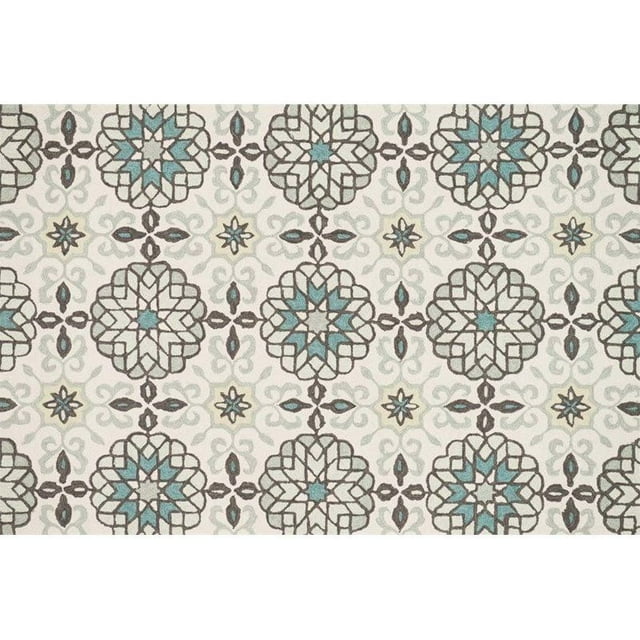 Loloi Francesca 2'3" x 3'9" Hand Hooked Rug in Ivory and Metal