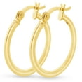 thumbnail image 3 of SuperJeweler 18MM Classic Hoop Earrings In 14 Karat Yellow Gold Over Sterling Silver For Women, 3 of 6