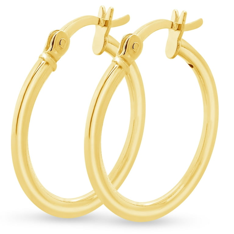 Classic 3/4 Small Hoop Earrings for Child in 14K Yellow Gold | Jewelry Vine