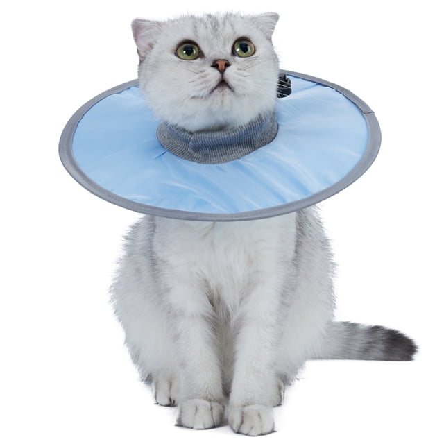 Collier Cône pour Chat Stop Licking Ajustable, Collier de Récupération pour Cou en Côtes
