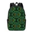 thumbnail image 2 of YFYANG 17" Laptop Backpack, Green Retro Geometric Art Fashion Travel Work Backpack with USB and Headphone Cable Interface for Men and Women, 2 of 8