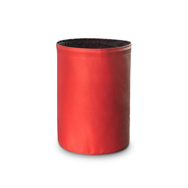 Sidaley Cubo de basura de cuero para coche, organizador de cubo de basura para puerta, accesorios plegables para automóvil de viaje, caja Interior para Automoción decorativa y accesorios Rojo Sidaley VI001574-02