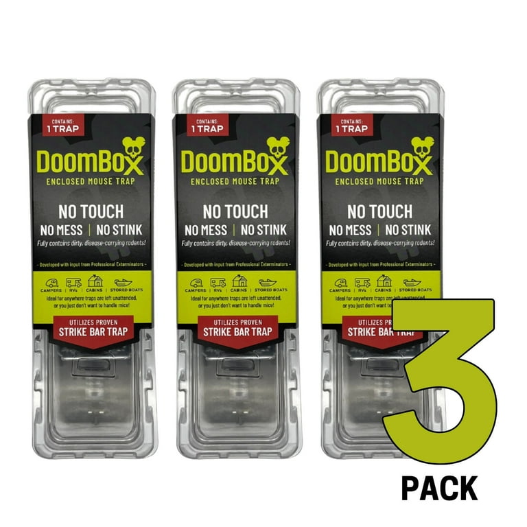 DoomBox Enclosed Mouse Traps, Indoor/Outdoor, Odorless, Safer For  Kids/Pets/Plants, 8-Pack at