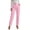 A132 Pink, variant on Glisme Women's Trousers Solid Color Elastic Waist With Pockets Summer Breathable Women Dress Pants Size L Pink