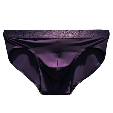 

Men Briefs Ice Silk Sexy Solid Quick Dry Comfortable Breathable Bottom Panties