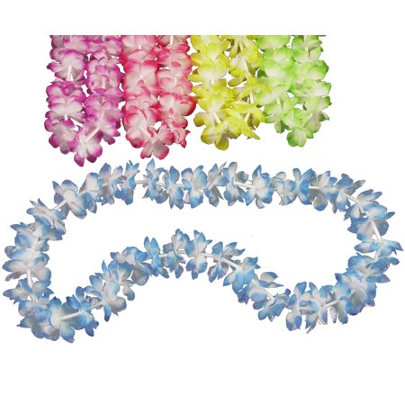 Loftus Hawaiian Tropical Flower Luau 38" Fabric Leis, 12 Pack