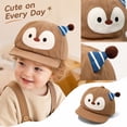 thumbnail image 2 of Baby Boys Girls Baseball Cap Windproof Sun Hat Infant Toddler Duckbill Cap Soft Brim Cartoon Penguin Pattern Casual Outdoor Hat, 2 of 6