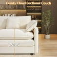 thumbnail image 5 of Wiilayok 162.6" U Shaped Sectional Sofa,Velvet Cloud Modular Sectional Sofa Couch Set with Double Chaise,Central Console,Cup Holder for Living Room,Beige, 5 of 8