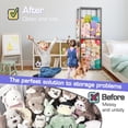 thumbnail image 5 of Stuffed Animal Storage Zoo Stuffed Animal Holder Space Save Vertical Stuffed Animals Storage PVC with Elastic Band and Net for Playroom Bedroom Nursery (Grey 1), 5 of 12