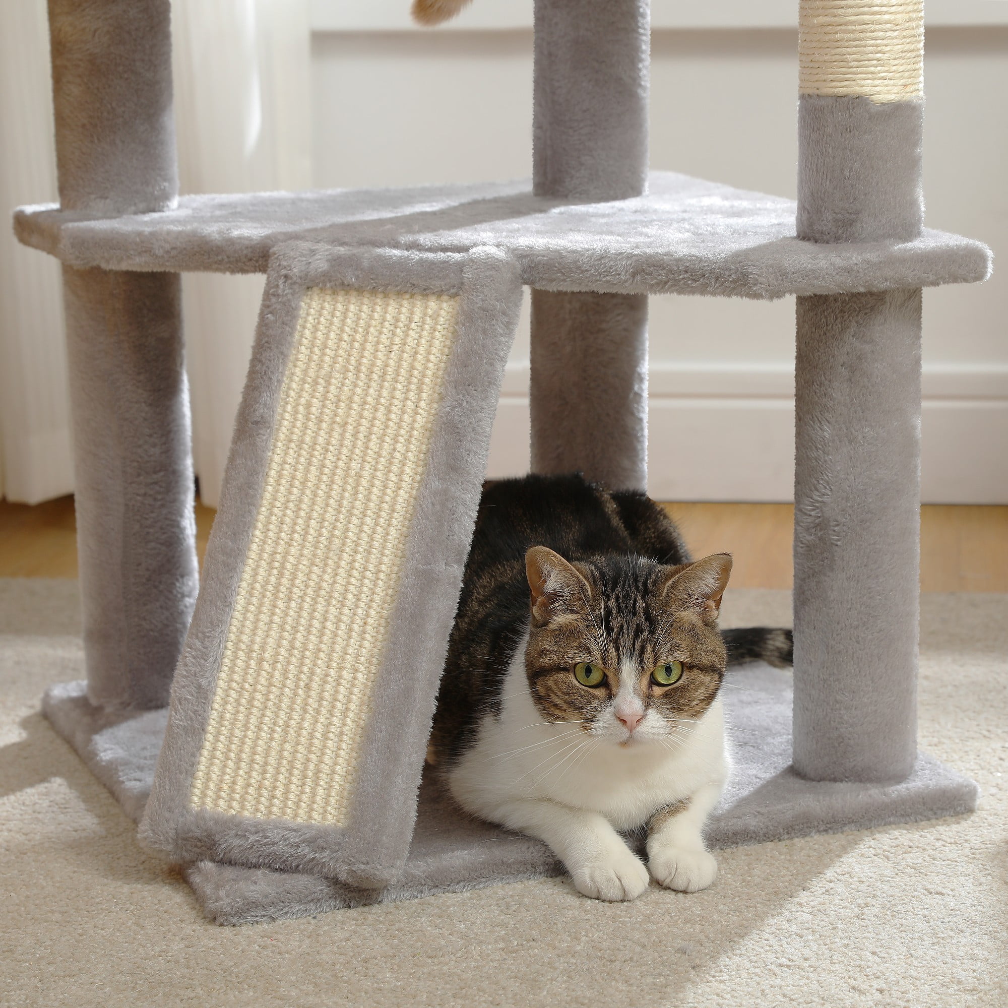 Kadyn 51" Cat Tree Tower for Indoor Cats with Scratching Board, 2 Perches, Multi-Level Cat Condo Furniture for Small and Medium Kittens, Gray