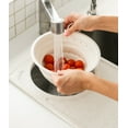 thumbnail image 4 of Dexas Over-the-Sink Flax Cutting Board with Collapsible Colander, 11.5 x 20 inches, Taupe, 4 of 5