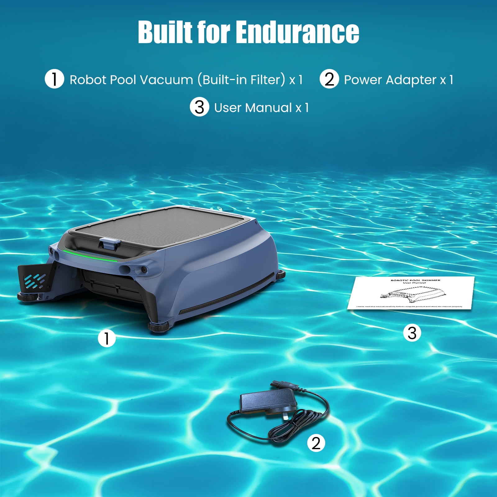 AIRROBO SP200 Pool Skimmer Solar Powered Robotic Cleaner with App Control,20-Hour Runtime,Smart Obstacle Avoidance