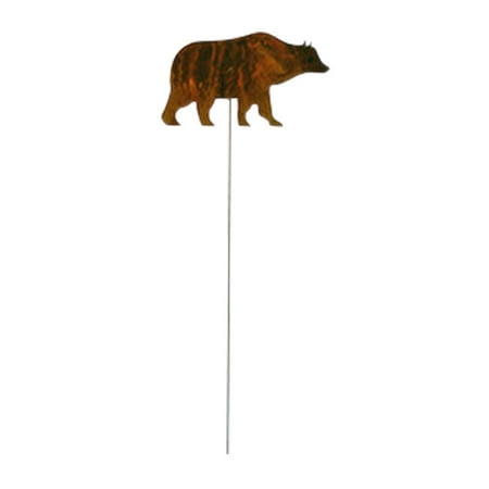 Village Wrought Iron Bear - Rusted Garden Stake